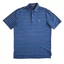 Peter Millar (Mens Medium) Golf Polo Shirt Summer Comfort Blue Striped Pullover