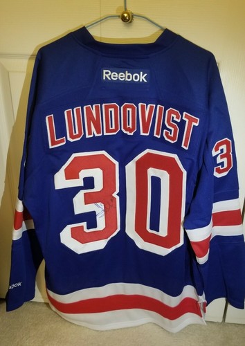 Henrik Lundqvist Signed New York Rangers Reebok Premier Jersey M Autographed COA - 第 1/6 張圖片