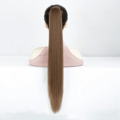 26'' Real Ponytail Claw Clip Hair Extension Pony Tail Thick Hairpiece in As Human