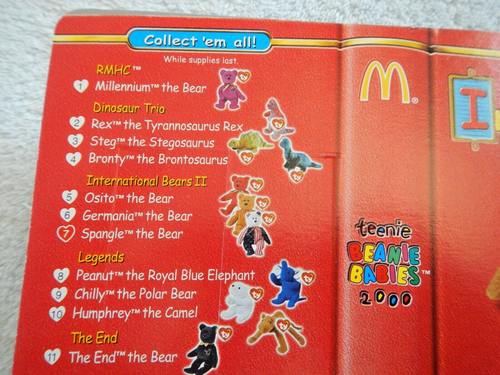 SPANGLE BEAR - 2000 McDONALD PROMOTION - TY TEENIE BEANIE BABY -JUNE 14 BIRTHDAY - Picture 8 of 12
