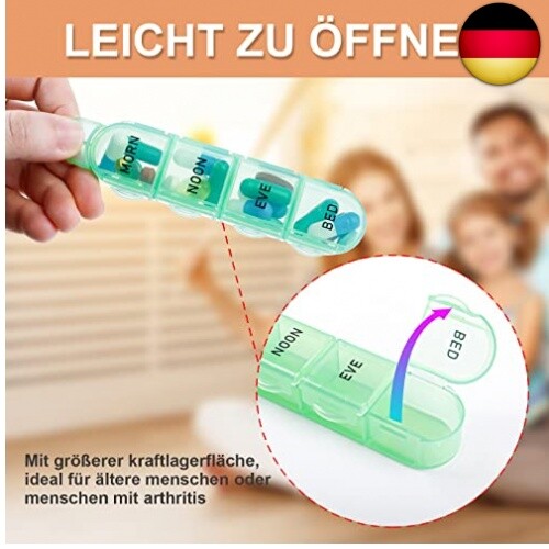 Zoksi Tablettenbox Monat 32 Tage, Pillendose 31 Tage 4 Fächer Morgens Mittags - Bild 7 von 15
