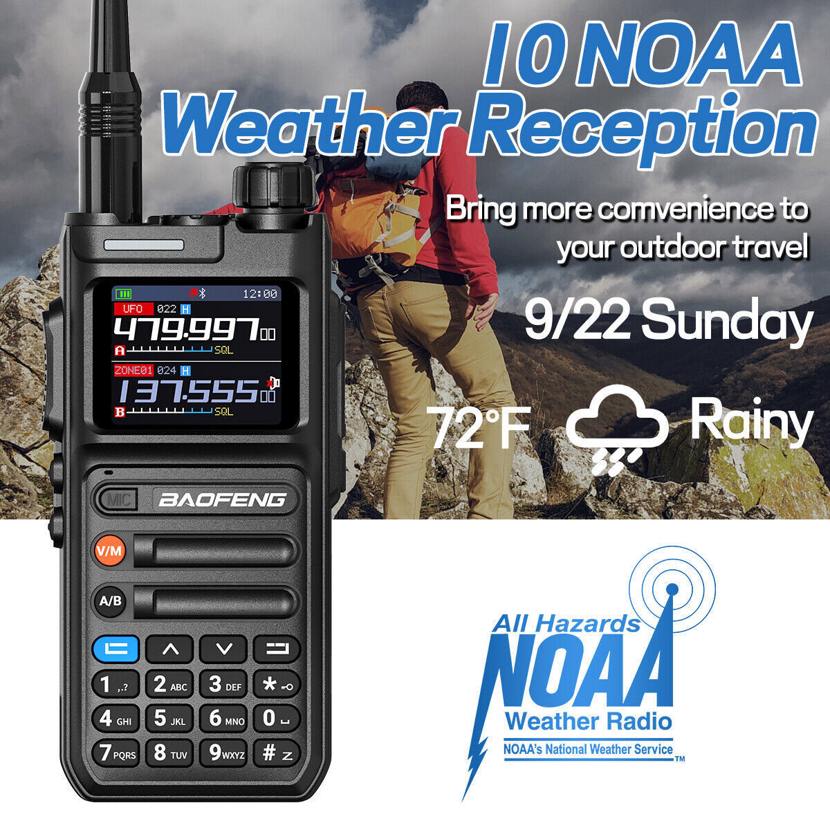 Baofeng AR26 GPS Walkie Talkie Long Range Phone APP Programming Recording Radio