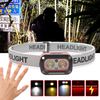 Rechargeable COB LED Headlamp Headlight Torch Work Light Bar Neck Camping Light