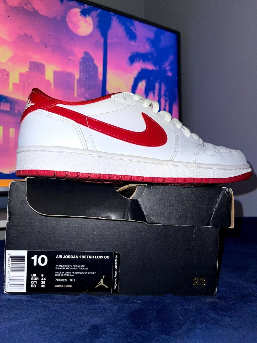 jordan 1 retro low white varsity red