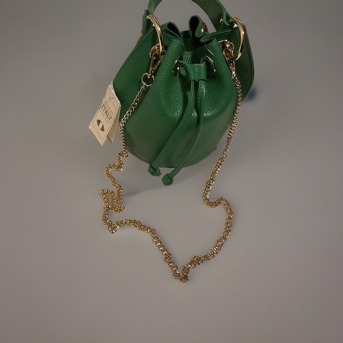 Bolso de mano Anna Paola de cuero italiano verde - Imagen 3 de 7