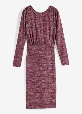 Strickkleid mit Wickeloptik Gr. 36/38 Ahornrot Damen Langarm Casual-Kled Neu*