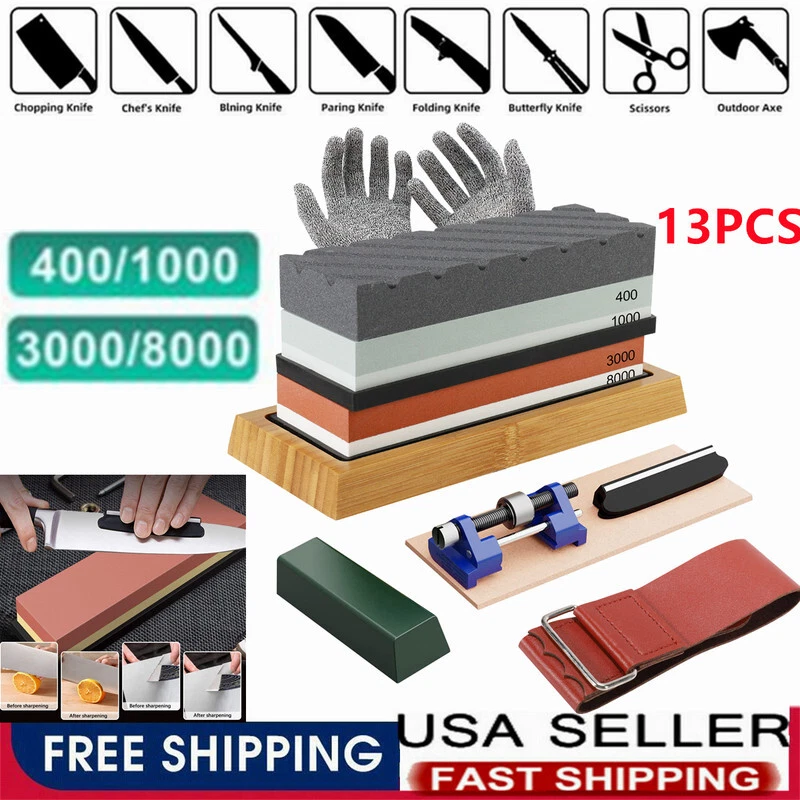 13pcs Complete Knife Sharpening Stone Set Professional Whetstone Sharpener Kit