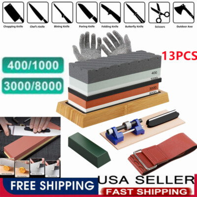 13pcs Complete Knife Sharpening Stone Set Professional Whetstone Sharpener Kit