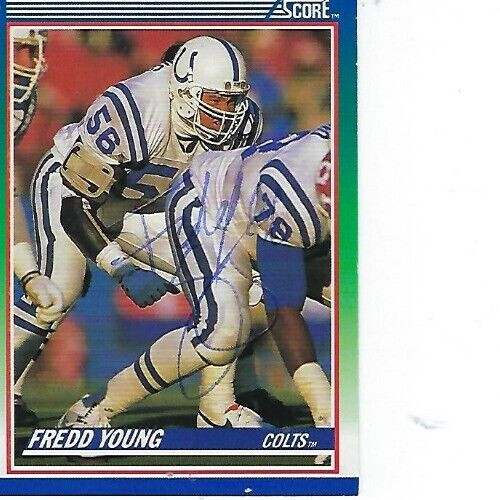 FREDD YOUNG SIGNED 1990 SCORE #102 - INDIANAPOLIS COLTS