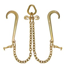 VULCAN G70 Tow Chain Bridle - 15" J Hooks  T Hooks - 47" - 4700 lbs SWL