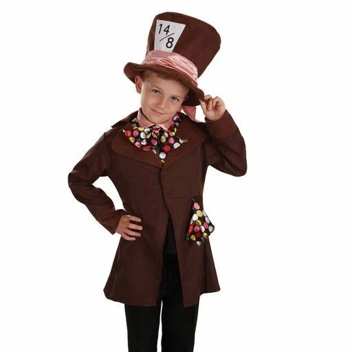 Kids Mad Hatter Costume S - XL Boys Alice in Wonderland Outfit Halloween - Image 4 of 4