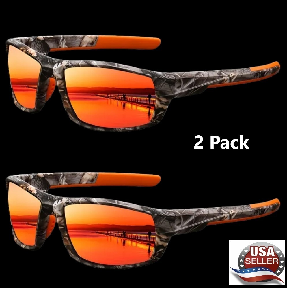 Camouflage Polarized Tactical Sunglasses Outdoor Sport Ski Fishing Driving 2PACK
