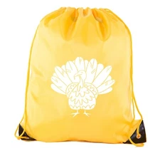 Color in Turkey Shapes Cinch Bags, Thanksgiving Craft Bags, Gift Bags for Kids