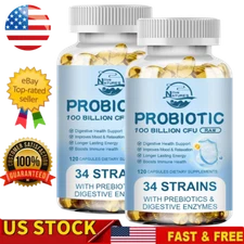 2 Packs Probiotics Digestive Enzymes 100 Billion CFU Potency Immune Health