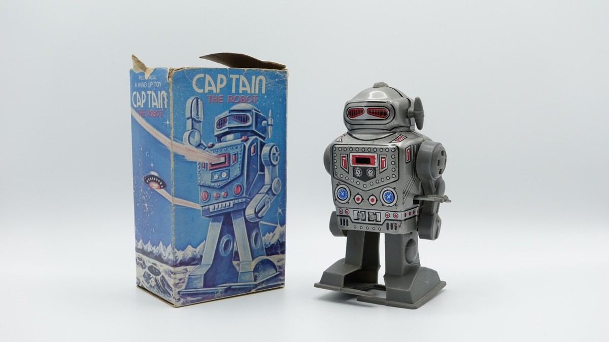 踊れるロボット　フィジット　レア Captain The Robot Vintage Wind Up Walking Robot Toy MTU