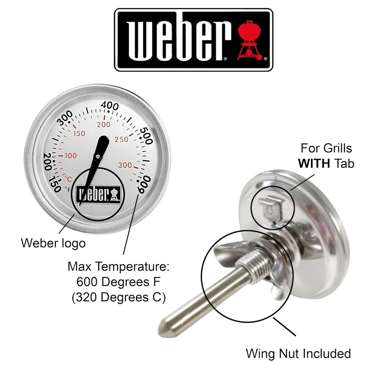 Buy Weber 60540 Grill Replacement Thermometer online