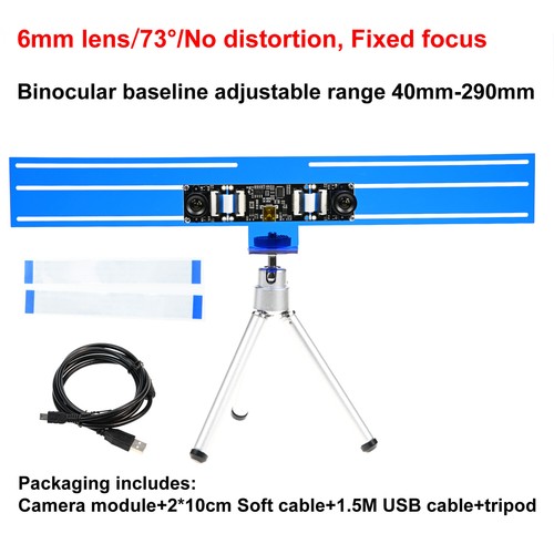 720P USB Camera Module Dual Lens Synchronous, 2560x720 30fps,Baseline Adjustable - Picture 12 of 17