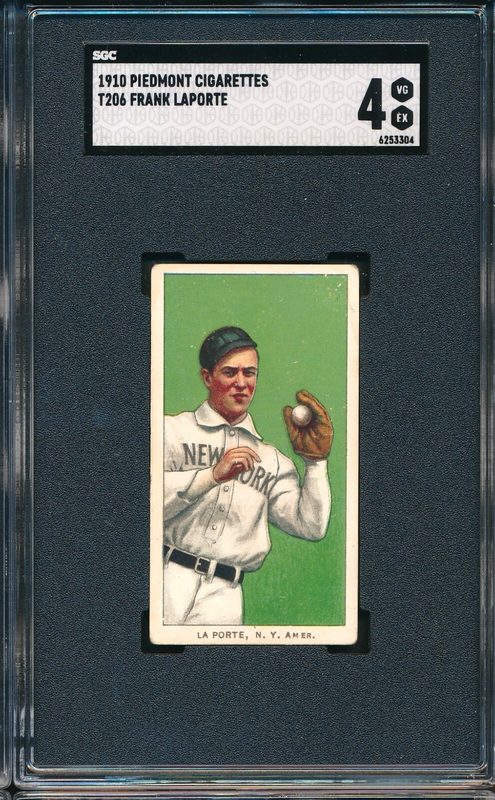 T206 Piedmont 350: FRANK LaPORTE Yankees  Centered! ~ SGC 4 