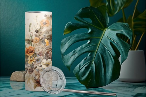 Floral Horse Stainless Steel Tumbler, 2 Size Choices - Bild 3 von 3