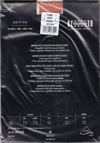 WOLFORD SIXTY-SIX Strumpfhose 4 Farben. Größe M. Feine Netzstrumpfhose. - Bild 13 von 13
