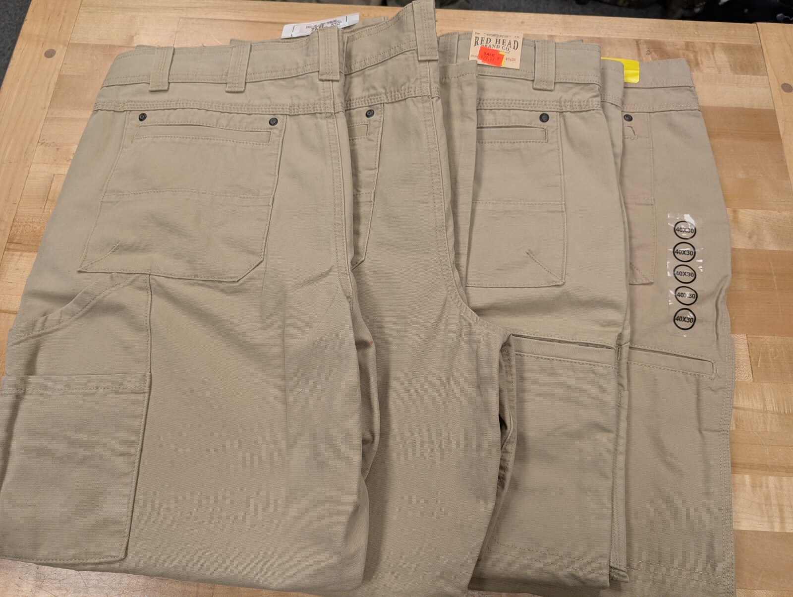 Lot of FOUR RedHead Canvas Outdoor Pants Mens 40x30 Tan
