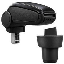 Armlehne Mittelarmlehne Leder Bezug für Skoda Citigo 3/5-Türer Schwarz / Weiß