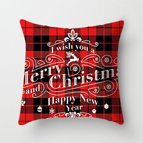 Christmas Throw Pillow Covers Xmas Cushion Cover Santa Deer Pillowcases Decor - Picture 2 of 34