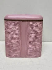 Pink Mauve Square Plastic Tissue Cover With Gold Trim
