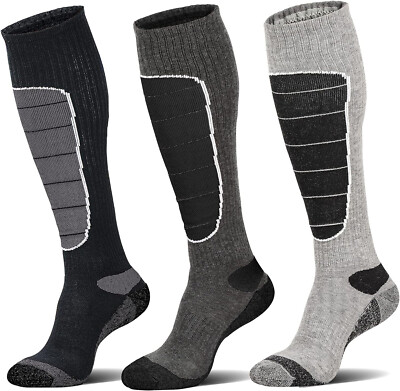 Hylaea Merino Wool Ski Socks, Cold Weather Socks for Snowboarding XL