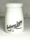 VTG INDIANA DAIRY PA MILK GLASS Mini Creamer Advertising Farms Dairy Milk Bottle