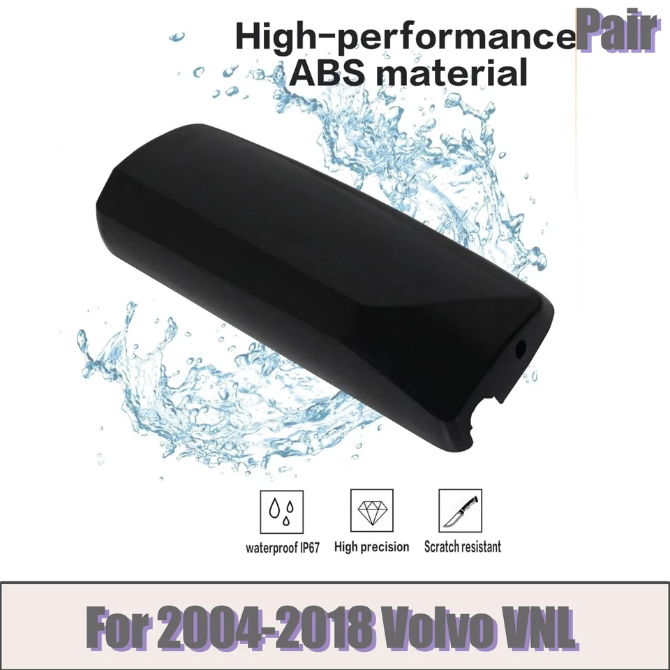 Juego de 2 cubiertas de espejo de puerta para Volvo VNL 2004-2018 negro lado conductor y pasajero Foto 2 de 4