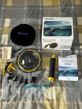 TELESIN 6” Dome Port for GoPro Hero 8 Black, Unused, Boxed with Accessories