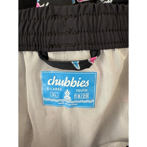 NEW Chubbies The Havana Nights Swim Trunks Youth XL 18/20 Palm Tree Print Black - Picture 8 of 11