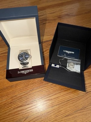 Longines Conquest Men s Blue Dial Quartz 44mm Steel Date Watch w/ Box Papers