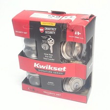 KWIKSET Smartkey Security Dual Key Door Knob  Dead Bolt Satin Nickel As-Is 