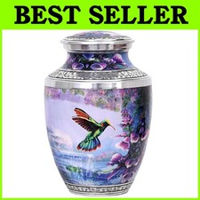 Decorative Metal Cremation Urn - 10.5", Handcrafted