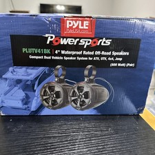 Pyle 2-Way Dual Waterproof OffRoad 800W 4in Speakers PLUTV41BK READ DESCRIPTION