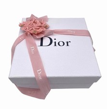 Authentic Christian Dior Gift Empty Box With Pink Ribbon 8.75  X 8.75  X 4  