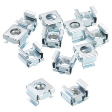 25Pcs 12-24 Cage Nuts for Server Rack Cabinet Carbon Steel Zinc Silver