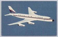 Delta Air Lines Convair 880 Jetliner Postcard Vintage Aviation 1960s
