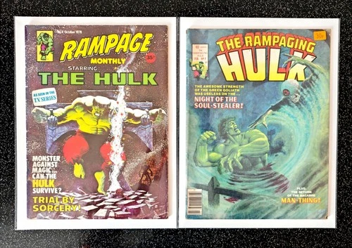 Vintage Marvel Comics Bundle Rampage Monthly Rampaging Hulk #4 + #7 Bundle 1978