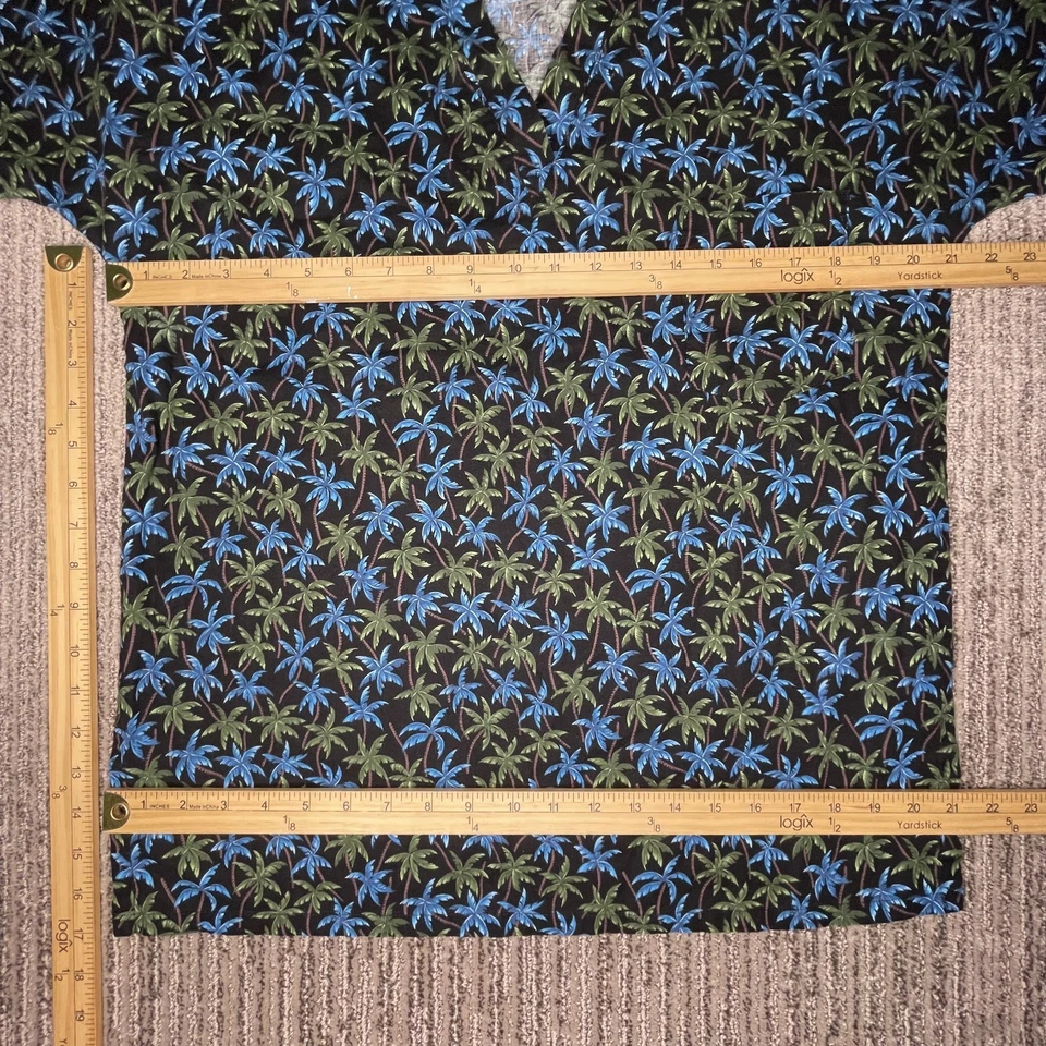 Exfoliantes Mad About Talla M Unisex Azul Palmera Cuello en V Manga Corta Trabajo Médico Foto 2 de 4