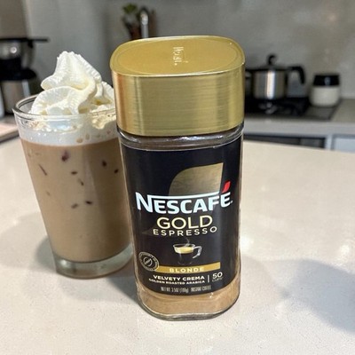 50 CUPS Nescafe Gold Espresso Blonde Velvety Crema Instant Coffee 3.5 Oz.