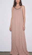Zimmermann Blush Pleated Maxi Dress Chain Strap Silk Old Money fits 10-12