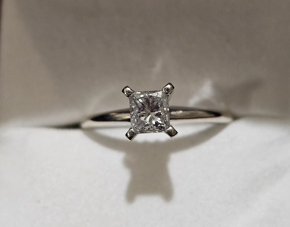 14KT White Gold .60 Ct Certified Natural Diamond Solitaire Ring - Image 3 of 4