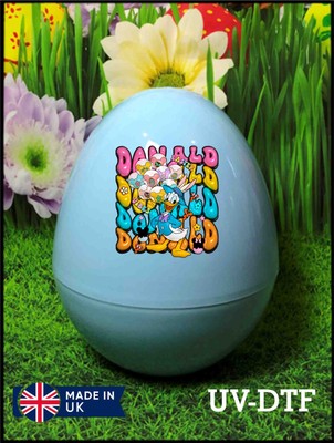 Ostern Donald Duck UV DTF Aufkleber - Glas Laptop Becher Tasse nu119