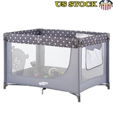 Portable Baby Playpen Easy Assembly Travel Friendly Mesh Design Safe Play Area