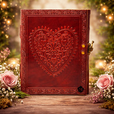 Handmade Leather Journal 7x5 Vintage Diary Notebook Double Lock 200 Blank Pages