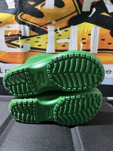 Crocs Classic Crush Waterproof Green Grass Rain Boots Sizes Men 8 / Women 10 VG - 第 8/11 張圖片