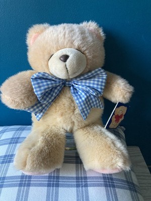 Vintage Forever Friends Teddybär Plüschtier mit Schleife - Original Etikett - 8 Zoll sitzend